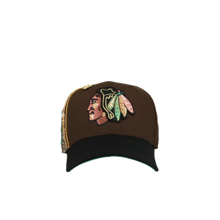Chicago Blackhawks 75th Anniversary Real tree/Walnut Split Panel 59Fifty Fitted Hat