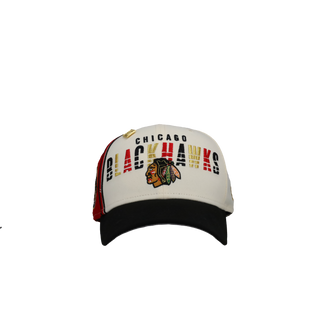 Chicago Blackhawks Stadium Script Diagonal Metallic 59Fifty Fitted Hat