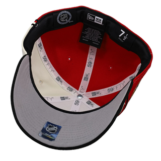 Chicago Blackhawks Stadium Script Diagonal Metallic 59Fifty Fitted Hat