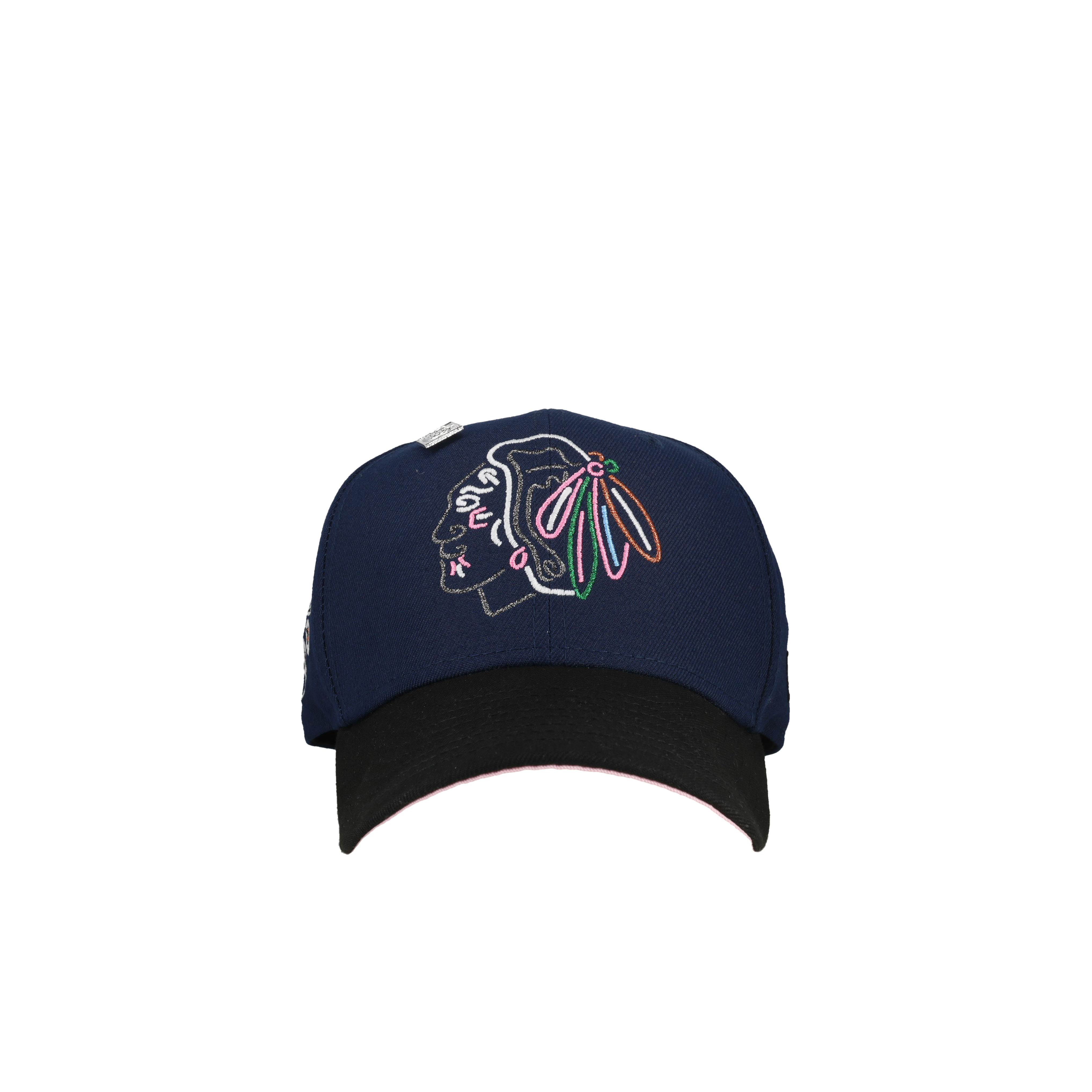 Chicago Black Hawks Navy/Black/Pink Brim 59Fifty Fitted Hat