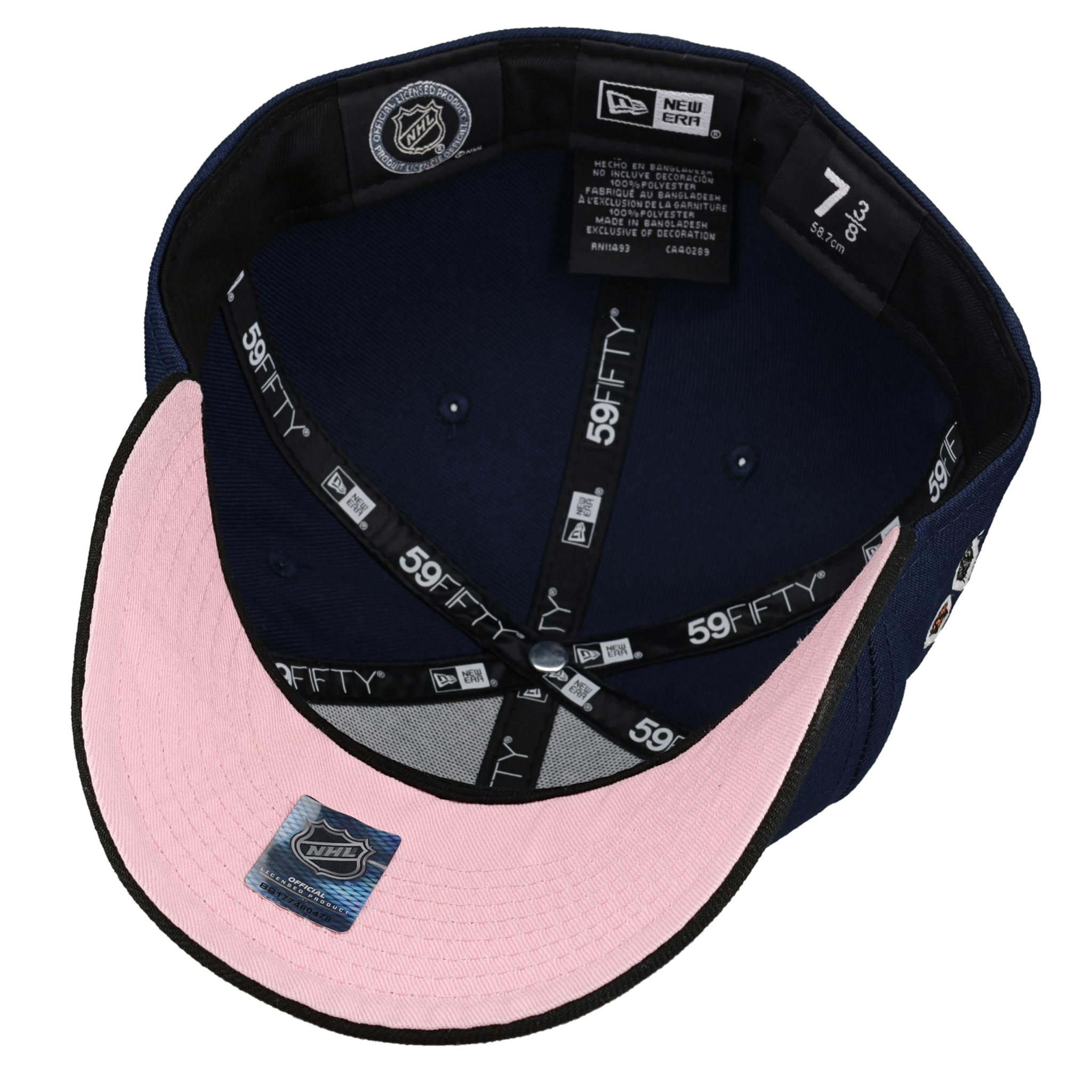 Chicago Black Hawks Navy/Black/Pink Brim 59Fifty Fitted Hat