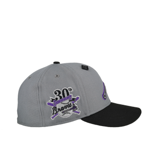 Atlanta Braves 30th Anniversary Graphite Purple Metallic 59Fifty Fitted Hat