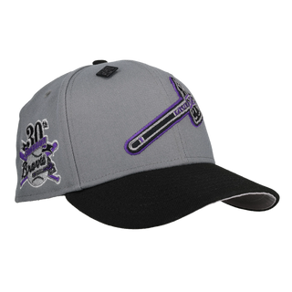 Atlanta Braves 30th Anniversary Graphite Purple Metallic 59Fifty Fitted Hat