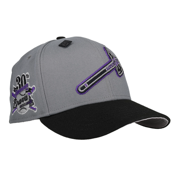 Atlanta Braves 30th Anniversary Graphite Purple Metallic 59Fifty Fitted Hat