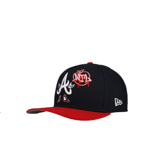 Atlanta Braves Navy/Red Cartoon 9Fifty A Frame Snapback Hat