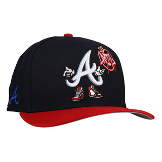 Atlanta Braves Navy/Red Cartoon 9Fifty A Frame Snapback Hat