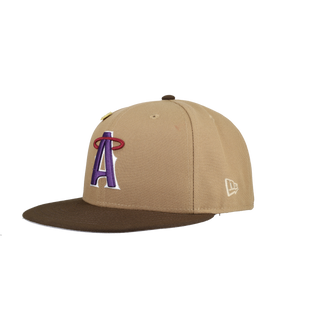 Anaheim Angels Tan Khaki Collection 2002 World Champions Patch Fitted Hat