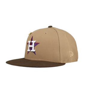 Houston Astros Tan Khaki Collection 50th Anniversary Patch Fitted Hat