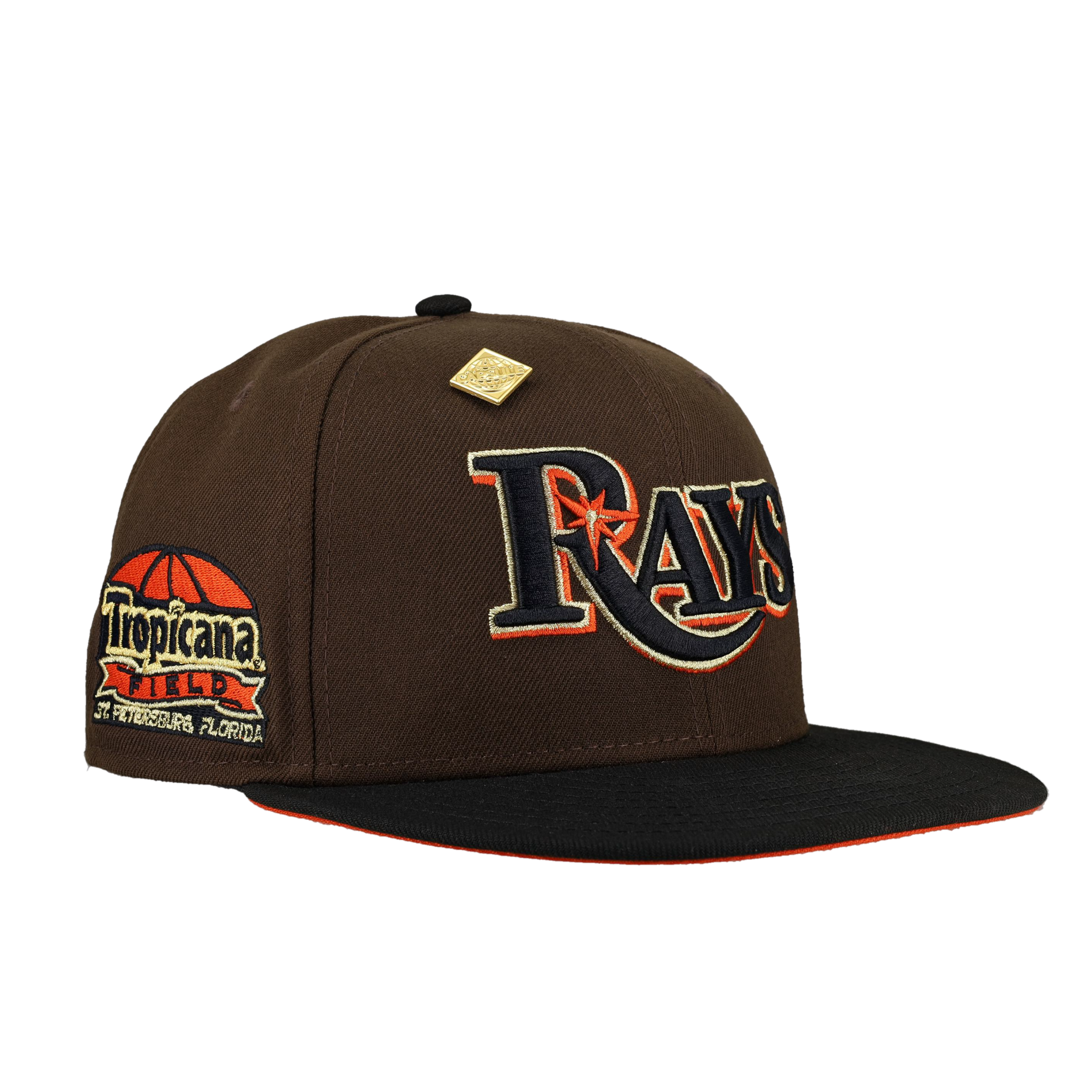 tampa bay rays fitted hat side patch