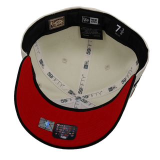 Chicago Bulls Three-Peat NBA Champions Chrome/Red 59Fifty Fitted Hat