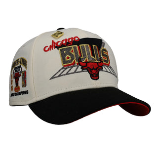 Chicago Bulls Three-Peat NBA Champions Chrome/Red 59Fifty Fitted Hat