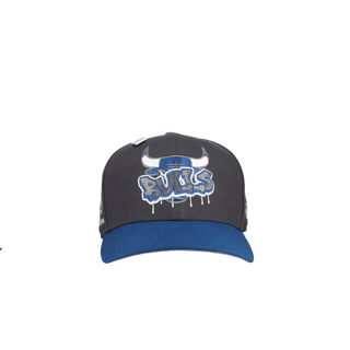 Chicago Bulls Three Time NBA Champions Graphite/Blue 59Fifty Fitted Hat