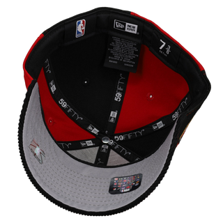 Chicago Bulls Est. 1966 Black/Red Split Panel Corduroy 59Fifty Fitted Hat