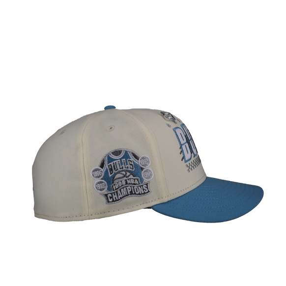 Chicago Bulls 1996 NBA Champions Chrome/Blue Metallic 59Fifty Fitted Hat