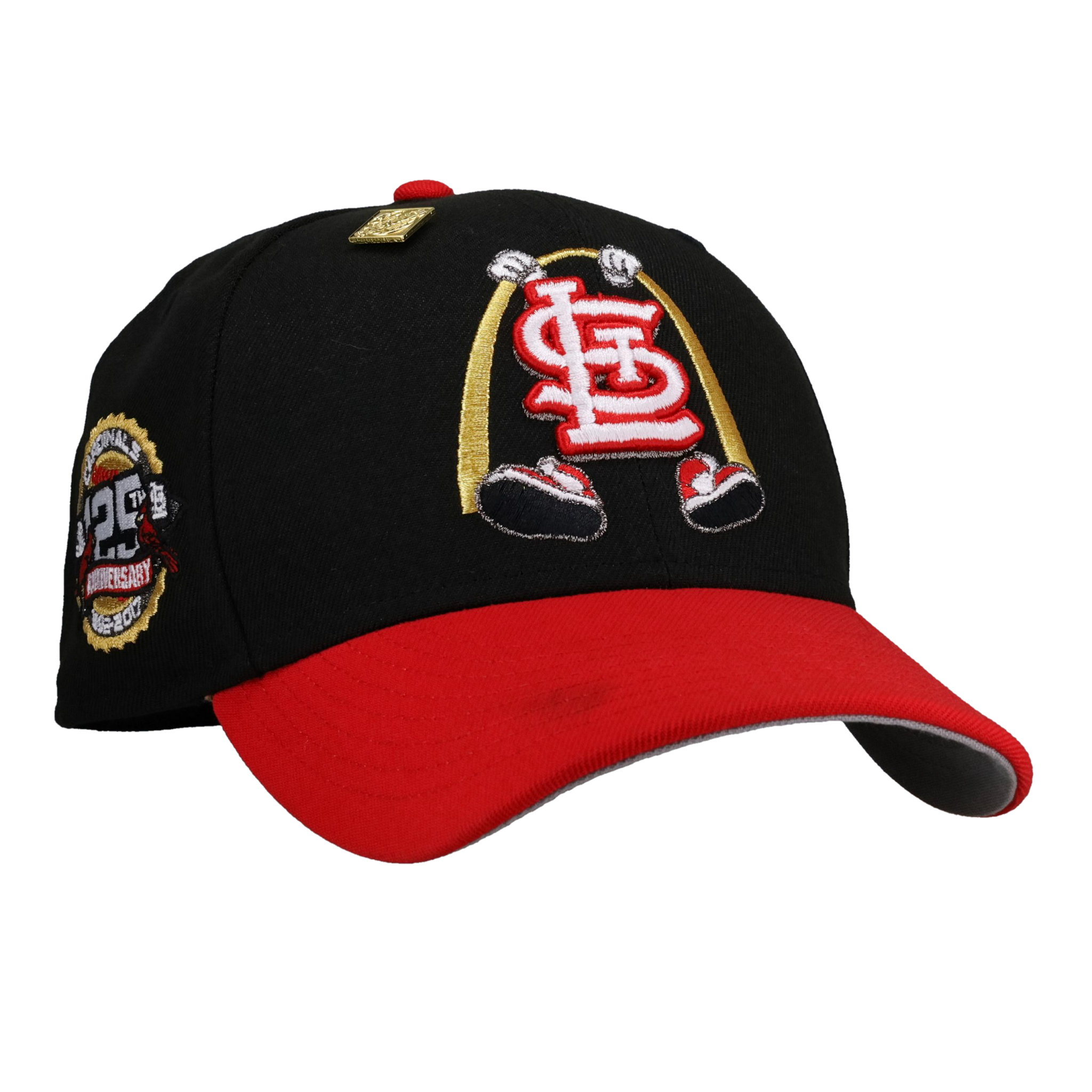 St Louis Cardinals 125th Anniversary Black/Red Arch 59Fifty Fitted Hat