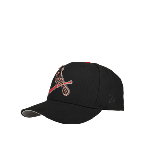 St Louis Cardinals Busch Stadium Black Cardinal Metallic 59Fifty Fitted Hat, close-up detail