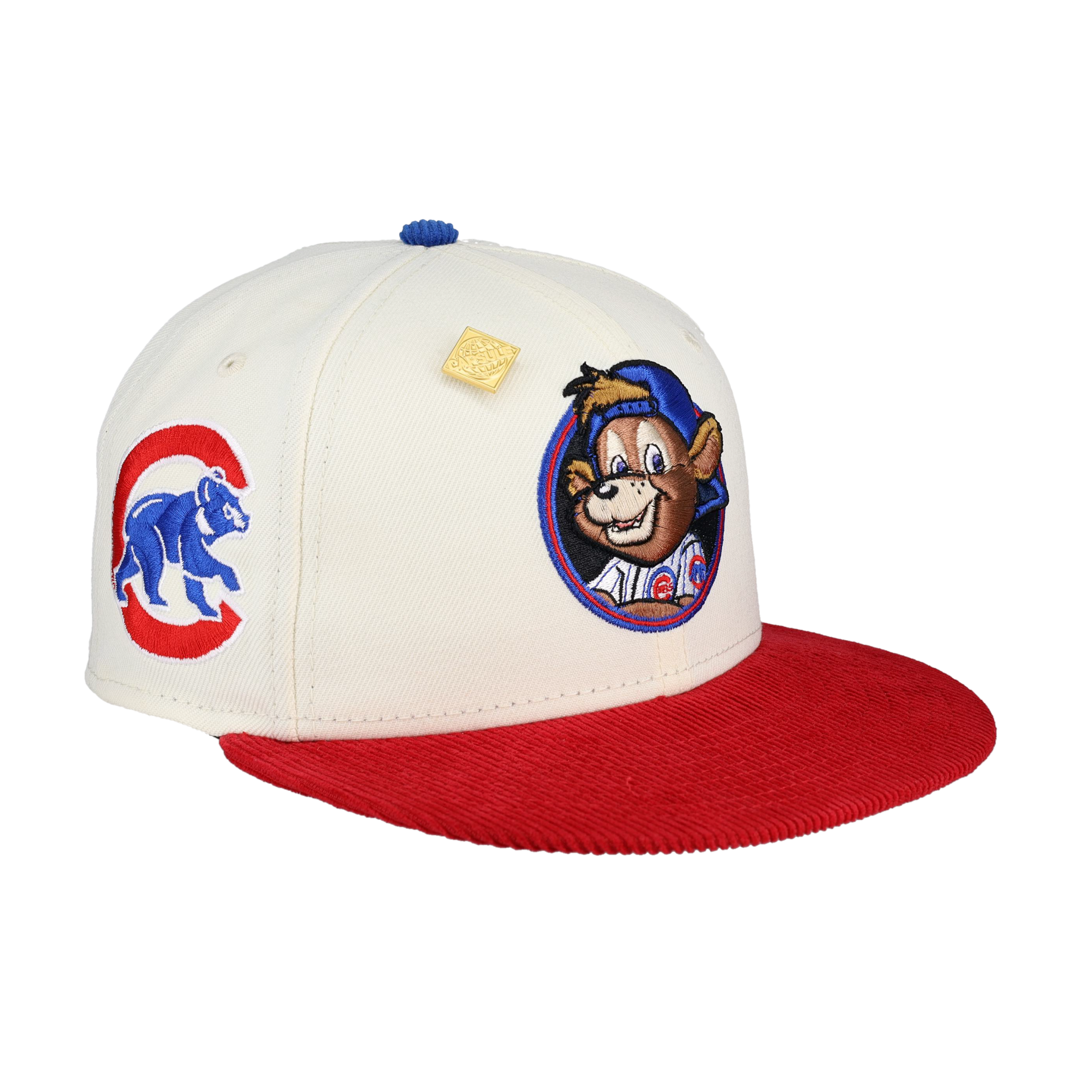 Chicago Cubs Clark The Bear Logo Corduroy Brim 59Ffity Fitted Hat