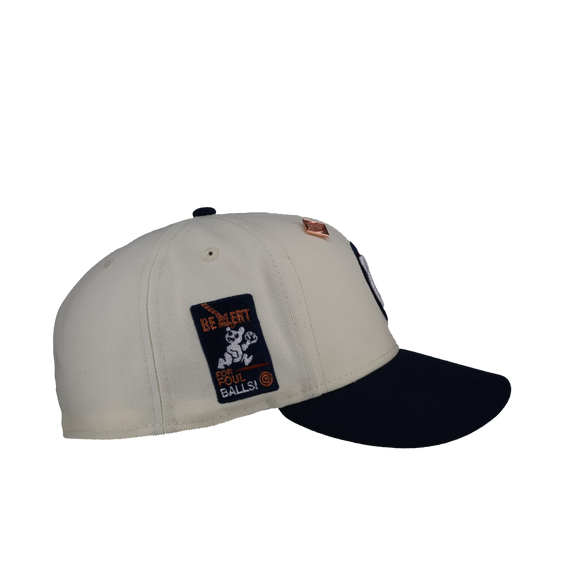 Chicago Cubs Chrome Be Alert For Foul Balls 59Fifty Fitted Hat