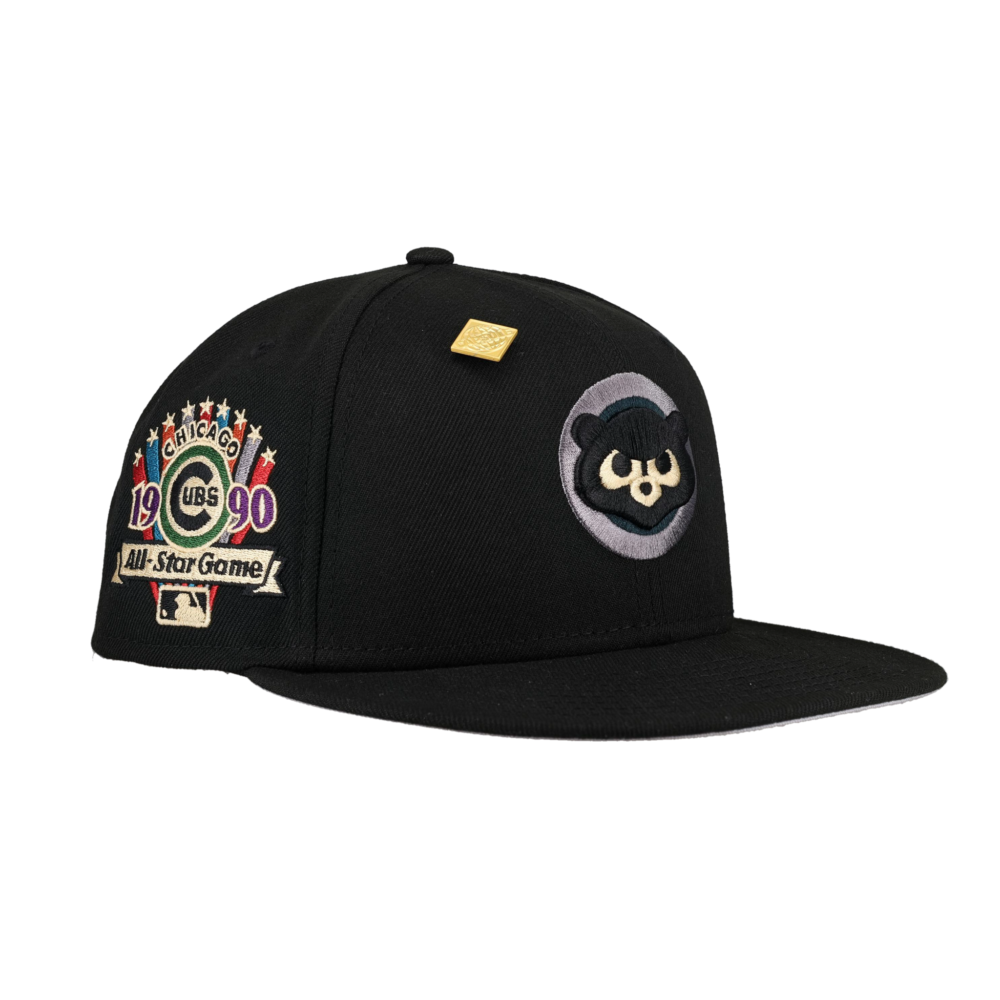 New Era Chicago Cubs 1990 All Star Game Patch Capsule Hats Exclusive 59FIFTY Fitted Hat Black/Blue