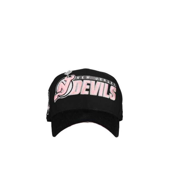New Jersey Devils 20th Anniversary Black/Pink Corduroy Script 59Fifty Fitted Hat