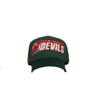 New Jersey Devils 10th Anniversary Green White Script 59Fifty Fitted Hat