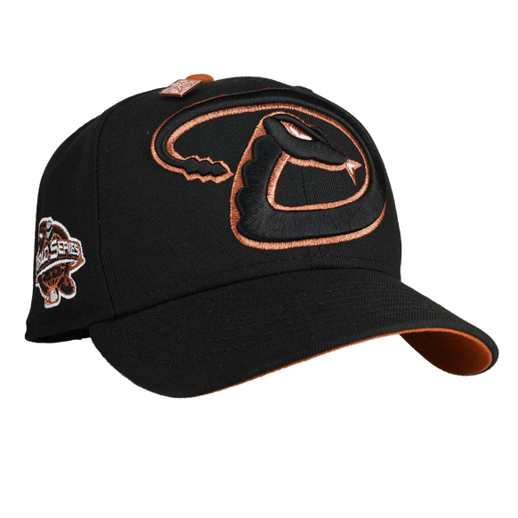 Arizona Diamondbacks 2001 World Series Black Copper Metallics/Orange Brim 59Fifty Fitted Hat