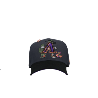 Arizona Diamondbacks 2001 World Series Graphite/Purple Cartoon 59Fifty Fitted Hat