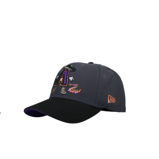 Arizona Diamondbacks 2001 World Series Graphite/Purple Cartoon 59Fifty Fitted Hat