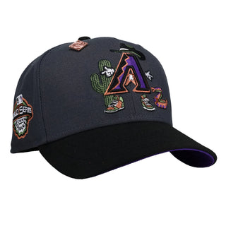 Arizona Diamondbacks 2001 World Series Graphite/Purple Cartoon 59Fifty Fitted Hat