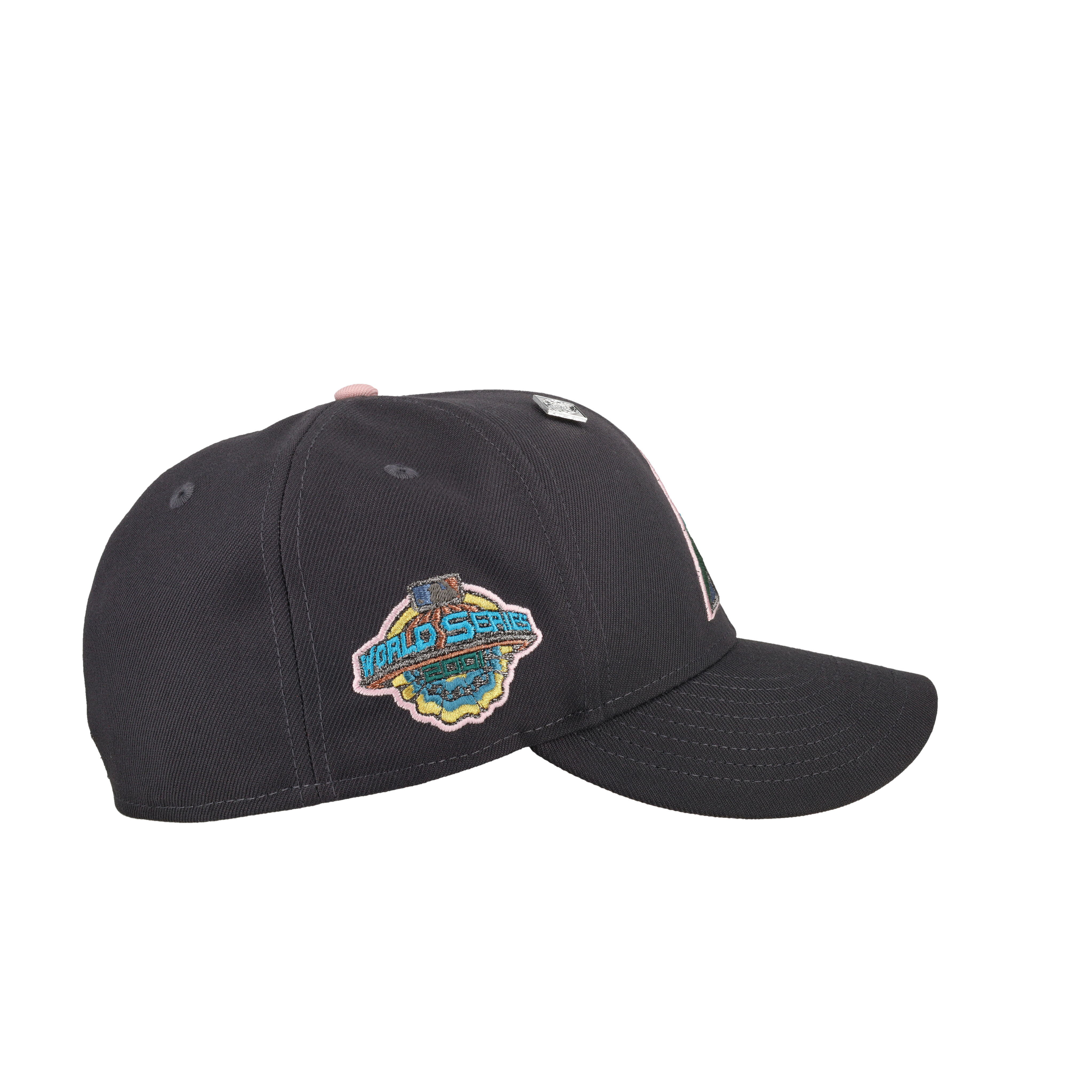 Arizona Diamondbacks 2001 World Series Graphite/Pink 59Fifty Fitted Hat