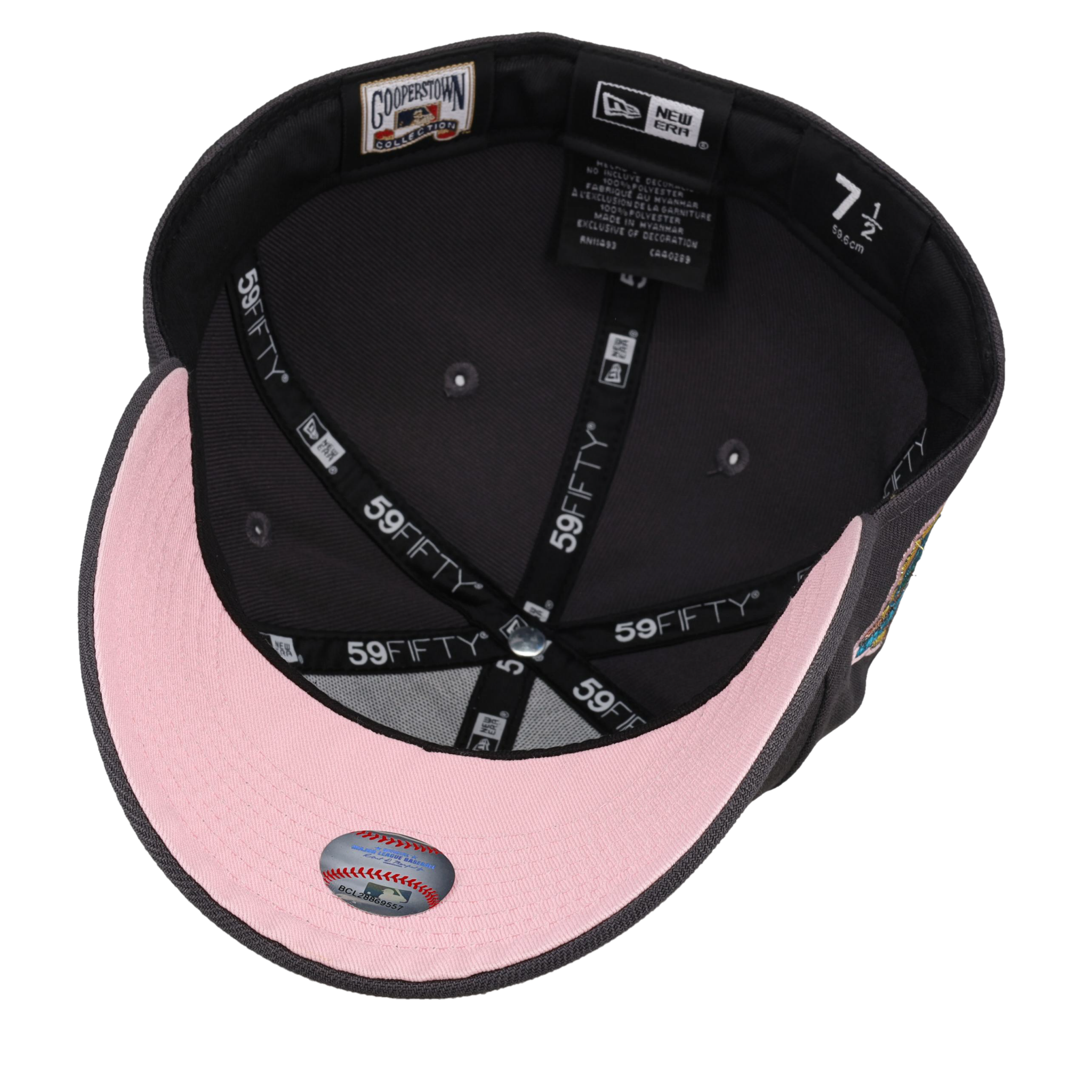 Arizona Diamondbacks 2001 World Series Graphite/Pink 59Fifty Fitted Hat