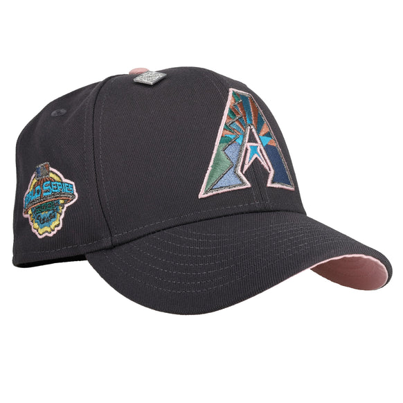 Arizona Diamondbacks 2001 World Series Graphite/Pink 59Fifty Fitted Hat