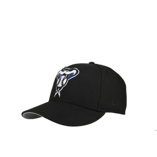 Arizona Diamondbacks 2001 World Series Black/Blue Diamondback Metallic 59Fifty Fitted Hat, close-up detail