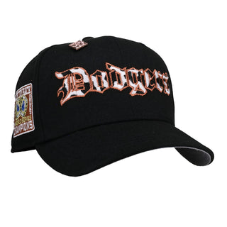 Los Angeles Dodgers Back to Back Champions Black Cow Print 59Fifty Fitted Hat