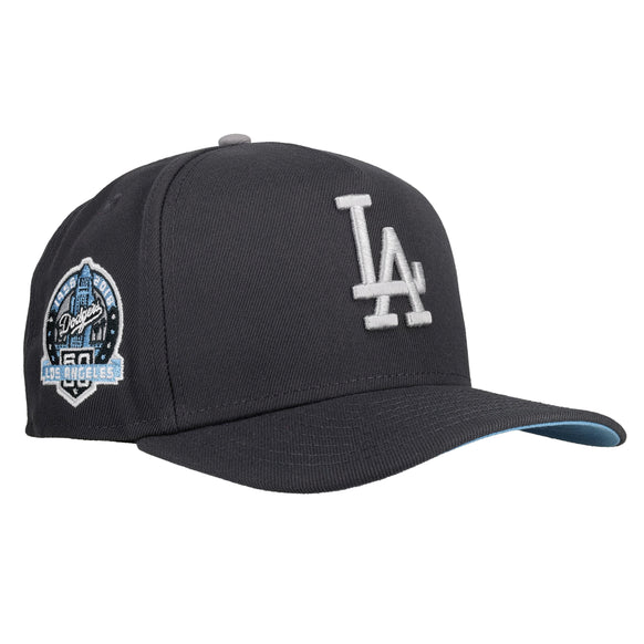 Los Angeles Dodgers Graphite/Ice Blue Metallic 9Fifty A Frame Snapback Hat
