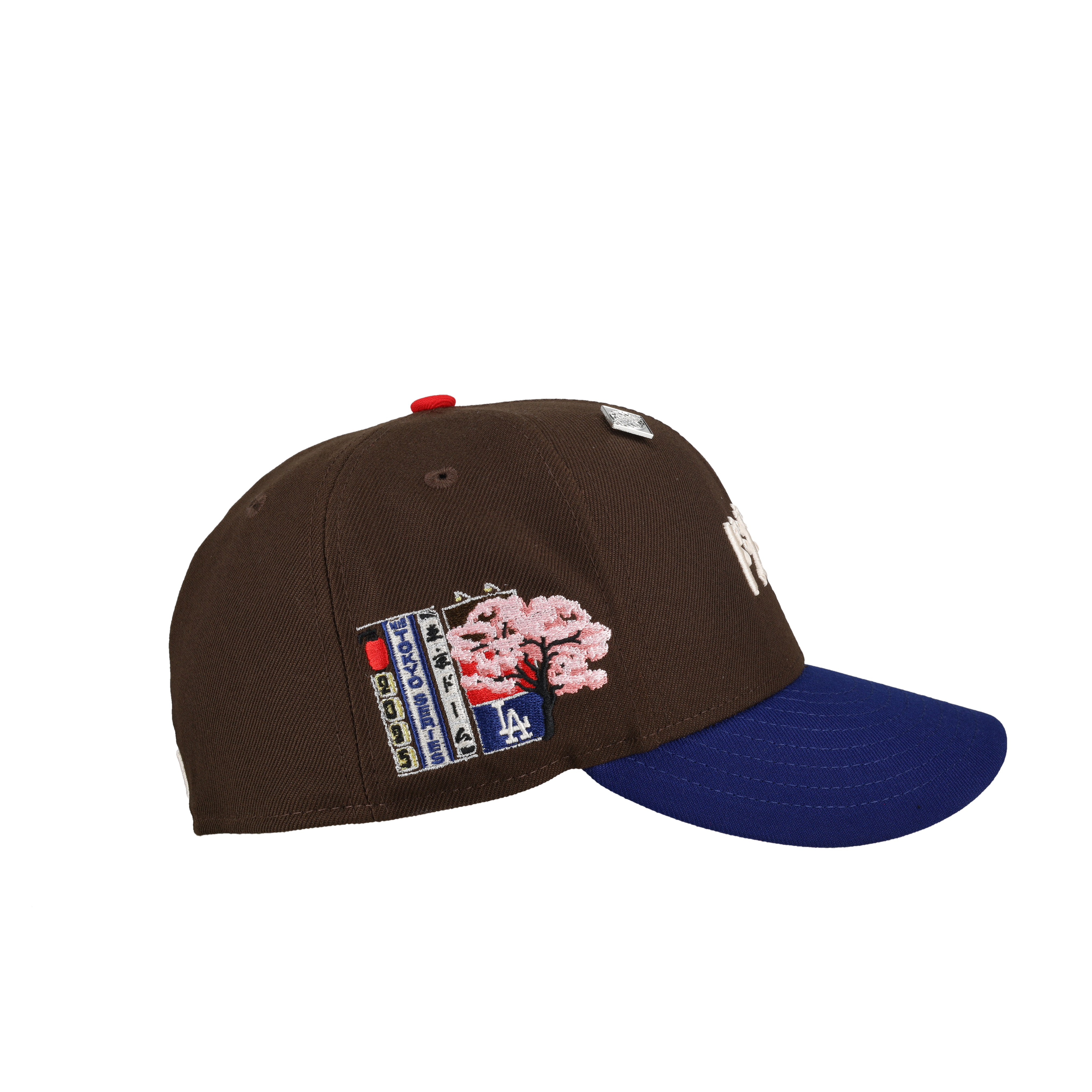 Los Angeles Dodgers Tokyo Series Walnut/Blue Script 59Fifty Fitted Hat