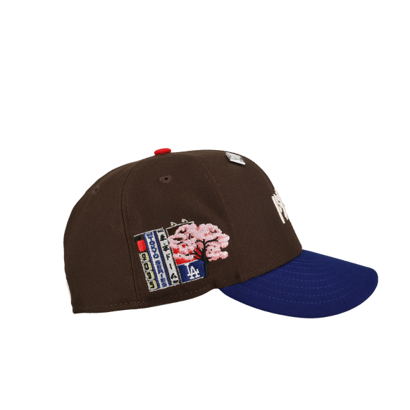 Los Angeles Dodgers Tokyo Series Walnut/Blue Script 59Fifty Fitted Hat