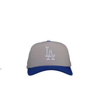 Los Angeles Dodgers 60 Years Off White/Royal Metallic Mitchell & Ness A Frame Snapback Hat