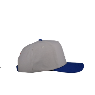 Los Angeles Dodgers 60 Years Off White/Royal Metallic Mitchell & Ness A Frame Snapback Hat