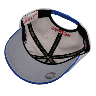 Los Angeles Dodgers 60 Years Off White/Royal Metallic Mitchell & Ness A Frame Snapback Hat
