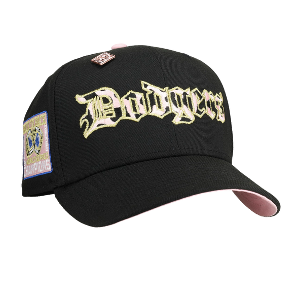 Los Angeles Dodgers Back To Back Champions Black Pink Cow Print 59Fifty Fitted Hat