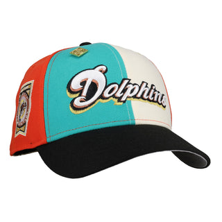 Miami Dolphins 30th Anniversary Orange/Teal/White Split Panel 59Fifty Fitted Hat