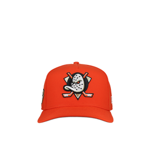 Anaheim Mighty Ducks Team Color 9Fifty A Frame Snapback Hat (Grey Brim)