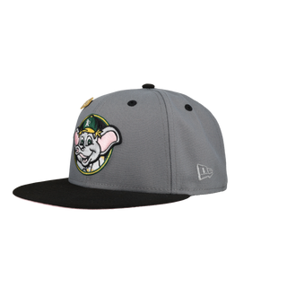 Oakland Athletics Stomper Mascot 50th Anniversary Patch Grey 59Fifty Fitted Hat