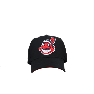 Cleveland Indians Chief Wahoo Black/Red 59Fifty Fitted Hat (Red Brim)