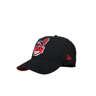 Cleveland Indians Chief Wahoo Black/Red 59Fifty Fitted Hat (Red Brim)