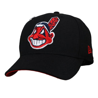 Cleveland Indians Chief Wahoo Black/Red 59Fifty Fitted Hat (Red Brim)