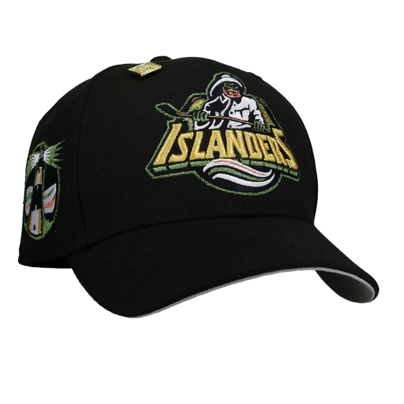New York Islanders Script Black Yellow/Green Metallic 59Fifty Fitted Hat