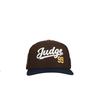 New York Yankees Judge 99 Brown/Navy Pink Brim 9Fifty A Frame Snapback Hat