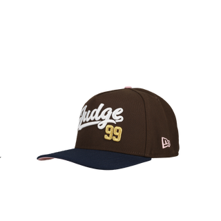 New York Yankees Judge 99 Brown/Navy Pink Brim 9Fifty A Frame Snapback Hat
